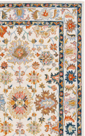 Safavieh Aspen Hand Tufted Wool Runner Ivory Blue Oriental Hallway Rug with Classic Eastern Motifs 5'-0" x 8'-0" APN109A-5