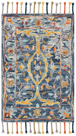Safavieh Aspen Hand-tufted Wool Area Rug - Luxurious 10x14 Feet With Traditional Ornate Floral Design Blue ,Rust Wool Apn116m-28