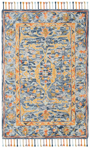 Safavieh Aspen Hand-tufted Wool Area Rug - Luxurious 10x14 Feet With Traditional Ornate Floral Design Blue ,Rust Wool Apn116m-28
