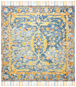 Safavieh Aspen Hand-tufted Wool Area Rug - Luxurious 10x14 Feet With Traditional Ornate Floral Design Blue ,Rust Wool Apn116m-28