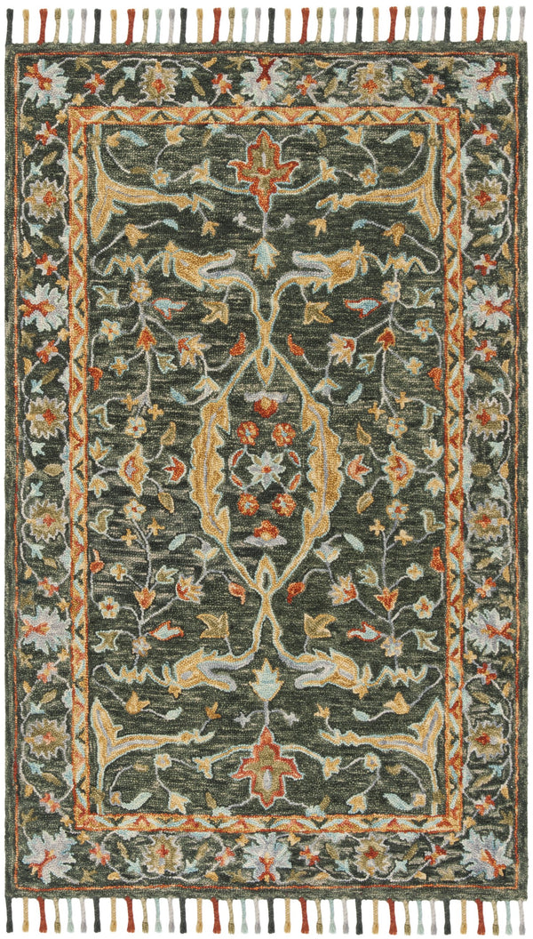 Safavieh Aspen Hand-tufted Wool Area Rug - Luxurious 10x14 Feet With Traditional Ornate Floral Design Olive ,Rust Wool Apn116x-211