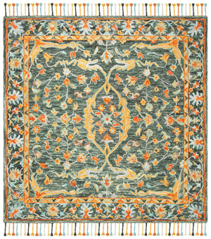 Safavieh Aspen Hand-tufted Wool Area Rug - Luxurious 10x14 Feet With Traditional Ornate Floral Design Olive ,Rust Wool Apn116x-211