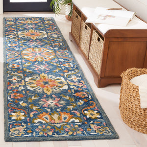 Safavieh Aspen Hand-Tufted Wool Accent Rug In Calming Blue Green Floral Pattern — Low-Profile Cozy 1/2" Pile 2'-3" x 5'-0" APN129M-25