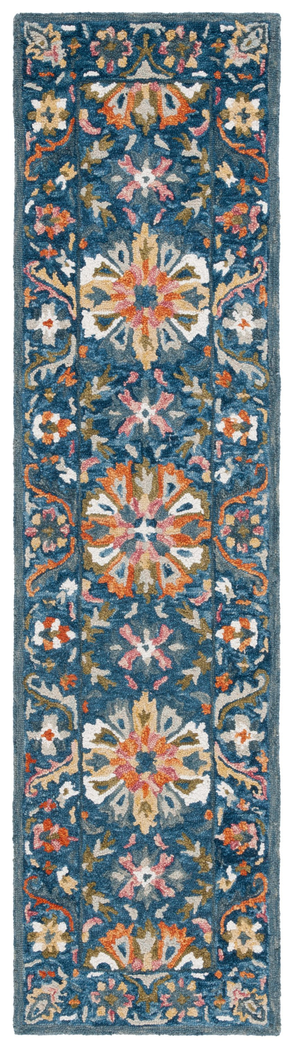 Safavieh Aspen Hand-Tufted Wool Accent Rug In Calming Blue Green Floral Pattern — Low-Profile Cozy 1/2" Pile 2'-3" x 5'-0" APN129M-25