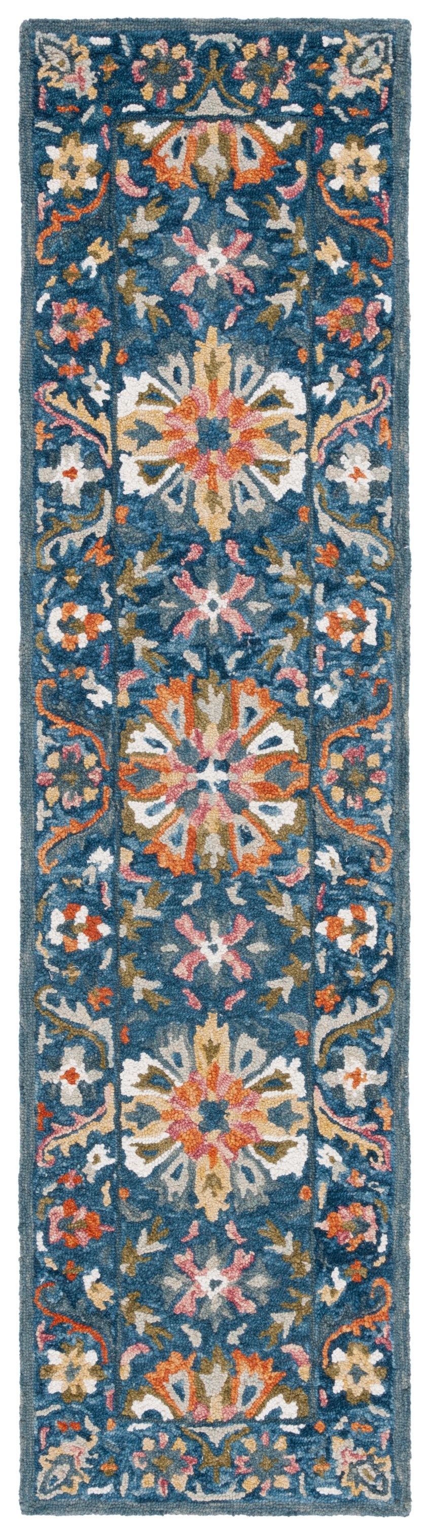 Safavieh Aspen Hand-Tufted Round Rug In Soothing Blue & Green—Wool-Cotton Low Pile, Timeless Elegance 7'-0" x 7'-0" APN129M-7R