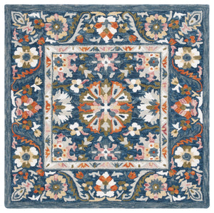 Safavieh Aspen Hand-Tufted Wool Accent Rug In Calming Blue Green Floral Pattern — Low-Profile Cozy 1/2" Pile 2'-3" x 5'-0" APN129M-25