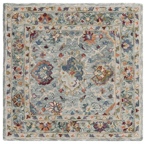 Safavieh Aspen Hand-Tufted Wool Floral Vine Area Rug for Large Boho Living Spaces 8' x 8' Square APN134F-8SQ