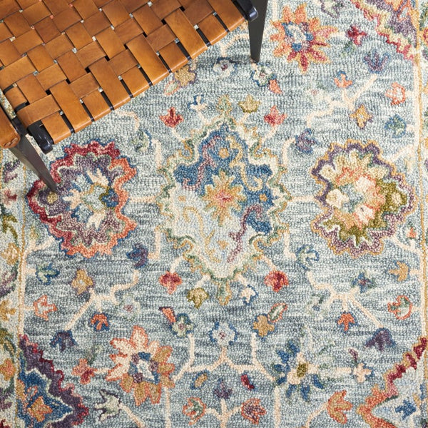 Safavieh Aspen Hand-Tufted Wool Floral Vine Area Rug for Large Boho Living Spaces 9' x 9' Square APN134F-9SQ
