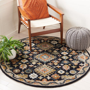 Safavieh Aspen Hand-Tufted Black & Rust Runner Rug, Wool-Cotton Blend, Durable Soft Pile For Hallways 2'-3" x 13'-0" APN145Z-213