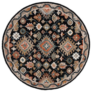 Safavieh Aspen Hand‑Tufted Black & Rust Rug — Wool‑Cotton Blend, Low Pile, Durable Traditional Accent 9'-0" x 12'-0" APN145Z-9