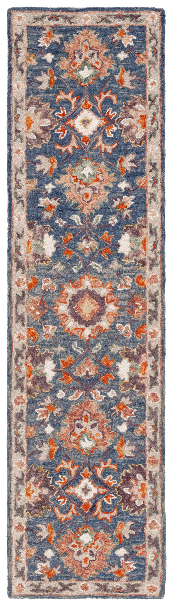 Safavieh Aspen Hand-Tufted 9'X12' Wool-Cotton Rug In Blue & Rust, 1/2" Plush Pile, Traditional-Modern Style APN146M-9
