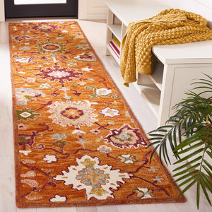 Safavieh Aspen Hand-Tufted Wool-Cotton Area Rug In Muted Rust & Green — Bohemian Elegance, Durable Comfort 9'-0" x 12'-0" APN148P-9