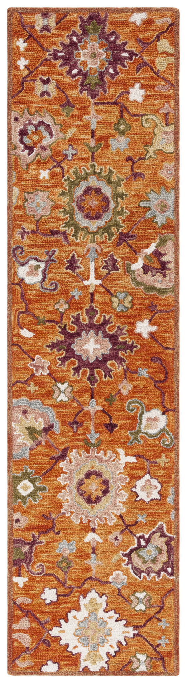 Safavieh Aspen Hand-Tufted Rust & Green Square Rug — Wool-Cotton Blend, Bohemian Warmth & Soft Durable Texture 3'-0" x 3'-0" APN148P-3SQ