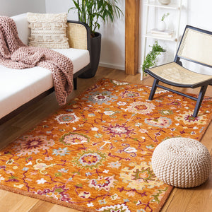Safavieh Aspen Hand-Tufted Wool-Cotton Area Rug In Muted Rust & Green — Bohemian Elegance, Durable Comfort 9'-0" x 12'-0" APN148P-9