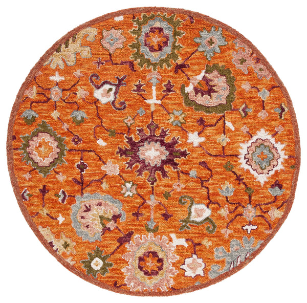 Safavieh Aspen Hand-Tufted Wool-Cotton Area Rug In Muted Rust & Green — Bohemian Elegance, Durable Comfort 9'-0" x 12'-0" APN148P-9