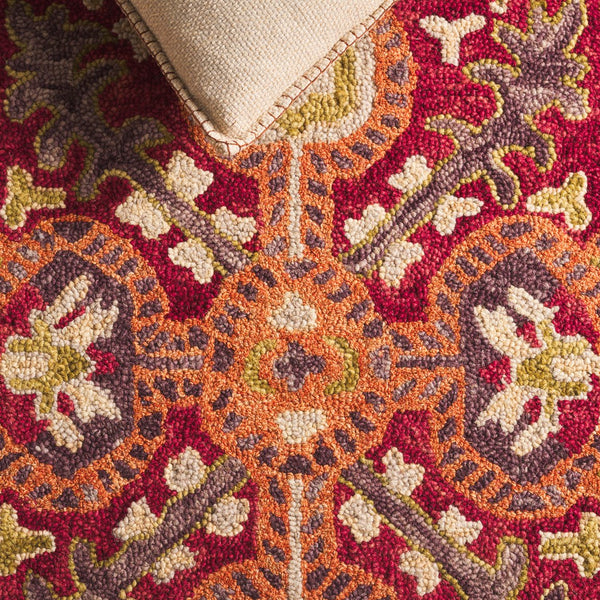 Safavieh Aspen Hand Tufted Corridor Rug – Timeless Elegance With Intricate Floral Motifs For Classic Decor Rust ,Red 85% Wool,15% Cotton Apn151p-29