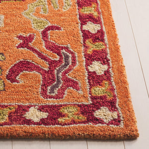 Safavieh Aspen Hand Tufted Corridor Rug – Timeless Elegance With Intricate Floral Motifs For Classic Decor Rust ,Red 85% Wool,15% Cotton Apn151p-29