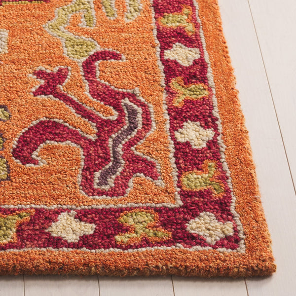 Safavieh Aspen Hand Tufted Corridor Rug – Timeless Elegance With Intricate Floral Motifs For Classic Decor Rust ,Red 85% Wool,15% Cotton Apn151p-29