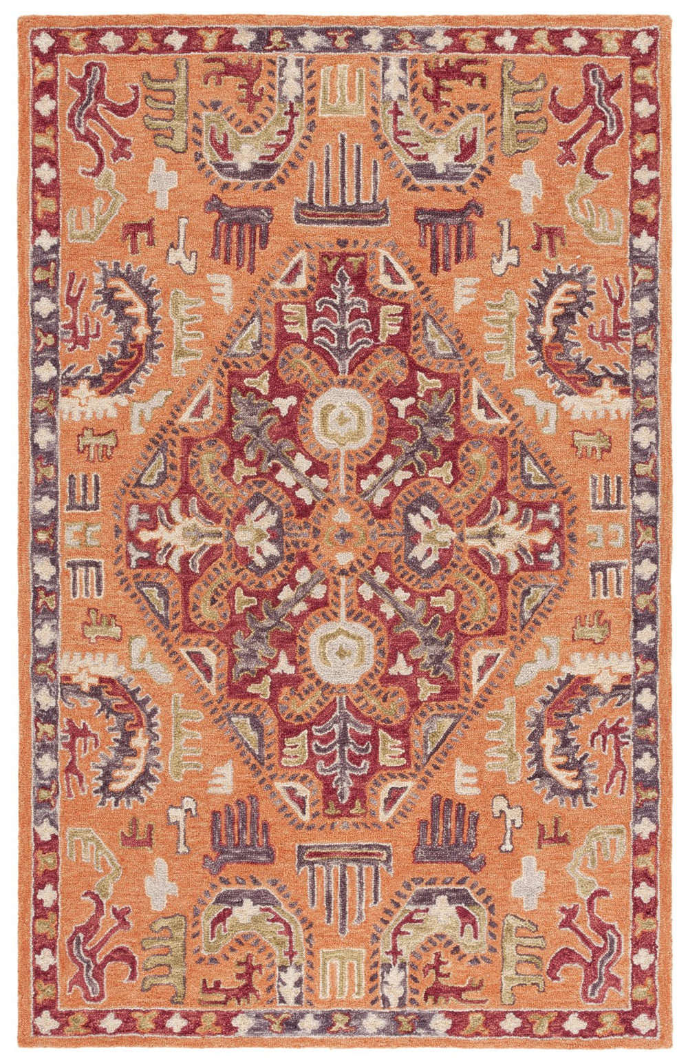 Safavieh Aspen Hand-tufted Rust Red Area Rug - Luxurious 5x8 Medium Rectangle With Intricate Design & Comfort Rust ,Red 85% Wool,15% Cotton Apn151p-5