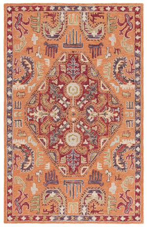 Safavieh Aspen Hand Tufted Corridor Rug – Timeless Elegance With Intricate Floral Motifs For Classic Decor Rust ,Red 85% Wool,15% Cotton Apn151p-29