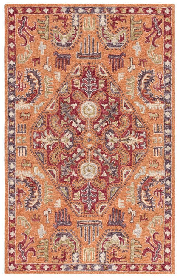 Safavieh Aspen Hand Tufted Corridor Rug – Timeless Elegance With Intricate Floral Motifs For Classic Decor Rust ,Red 85% Wool,15% Cotton Apn151p-29