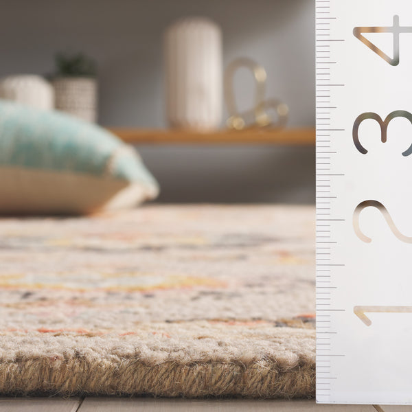 Safavieh Aspen Hand-tufted India Runner - Luxurious Wool Blend With Traditional Patterns For Elegant Home Decor Grey ,Pink 85% Wool,15% Cotton Apn152f-4