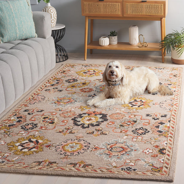 Safavieh Aspen Hand-tufted India Runner - Luxurious Wool Blend With Traditional Patterns For Elegant Home Decor Grey ,Pink 85% Wool,15% Cotton Apn152f-4