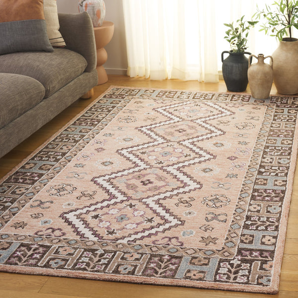 Safavieh Aspen Hand Tufted Wool & Cotton Rug - Luxurious Indian Craftsmanship For Elegant Home Décor Beige ,Grey 85% Wool,15% Cotton Apn153b-5r