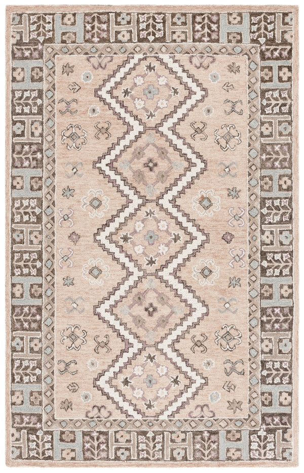 Safavieh Aspen Hand Tufted Wool & Cotton Rug - Luxurious Indian Craftsmanship For Elegant Home Décor Beige ,Grey 85% Wool,15% Cotton Apn153b-5r
