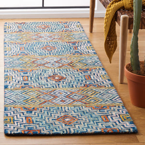 Safavieh Aspen Hand-tufted Bohemian Wool Rug – Vibrant Geometric Design For Timeless Home Elegance Blue ,Gold Wool Apn273m-215