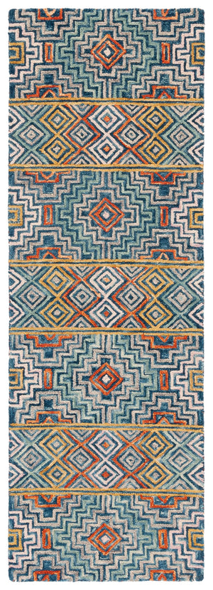 Safavieh Aspen Hand-tufted Bohemian Wool Rug – Vibrant Geometric Design For Timeless Home Elegance Blue ,Gold Wool Apn273m-215