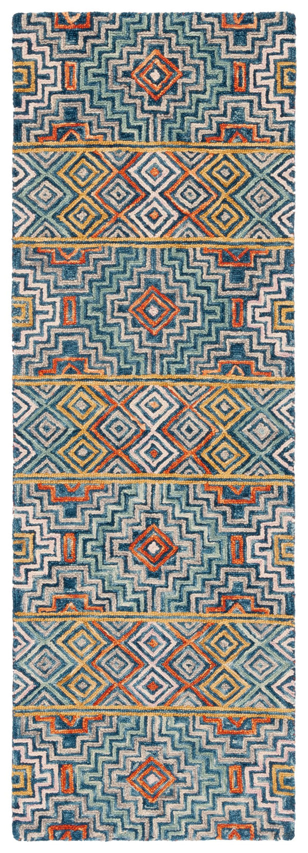 Safavieh Aspen Hand-tufted Bohemian Wool Rug – Vibrant Geometric Design For Timeless Home Elegance Blue ,Gold Wool Apn273m-215