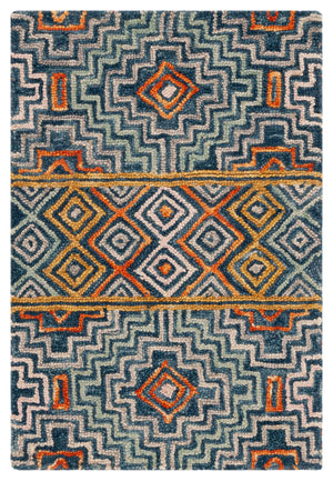Safavieh Aspen Hand-tufted Bohemian Wool Rug – Vibrant Geometric Design For Timeless Home Elegance Blue ,Gold Wool Apn273m-215