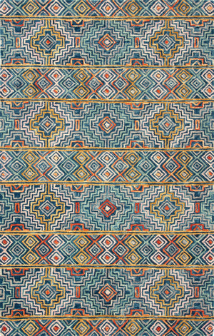 Safavieh Aspen Hand-tufted Bohemian Wool Rug – Vibrant Geometric Design For Timeless Home Elegance Blue ,Gold Wool Apn273m-215