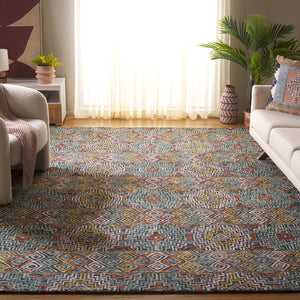 Safavieh Aspen Hand-tufted Bohemian Wool Rug – Vibrant Geometric Design For Timeless Home Elegance Blue ,Gold Wool Apn273m-215