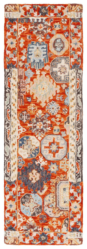 Safavieh Aspen 305 Hand Tufted Bohemian Rug Rust / Ivory 85% Wool, 15% Cotton