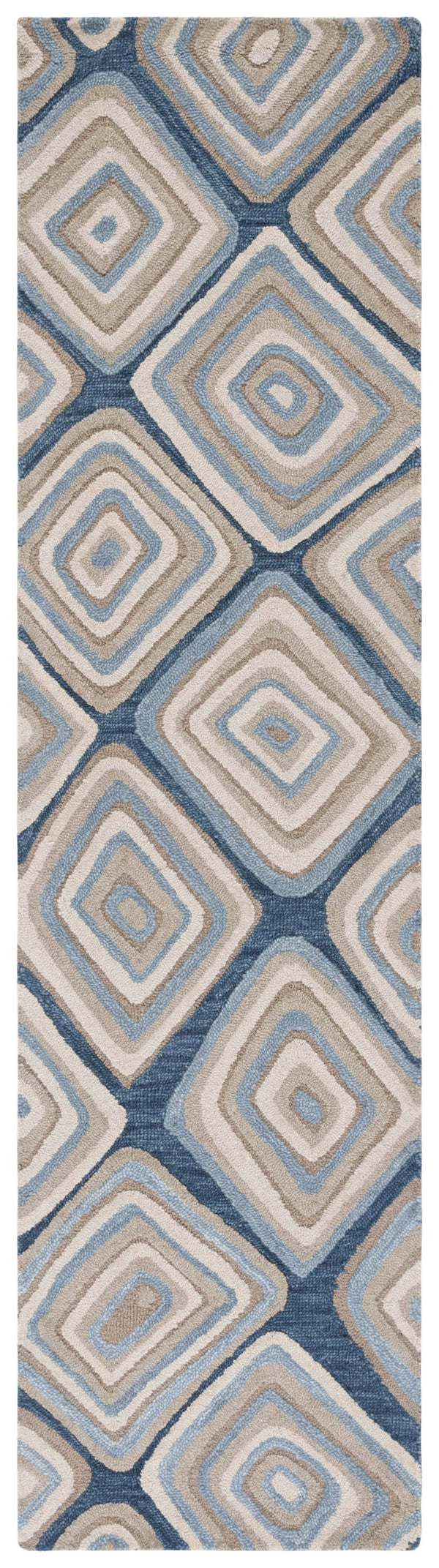 Safavieh Aspen Hand Tufted Wool Area Rug - Elegant Geometric Design For Cozy Living Spaces And Durability Blue ,Beige Wool Apn350m-6