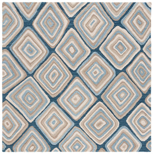 Safavieh Aspen Hand Tufted Wool Area Rug - Elegant Geometric Design For Cozy Living Spaces And Durability Blue ,Beige Wool Apn350m-6