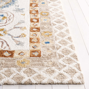 Safavieh Aspen Hand-tufted Runner Rug - Luxurious Wool Blend In Elegant Ivory And Beige With Floral Patterns Ivory ,Beige 80% Wool & 20% Cotton Apn551b-5