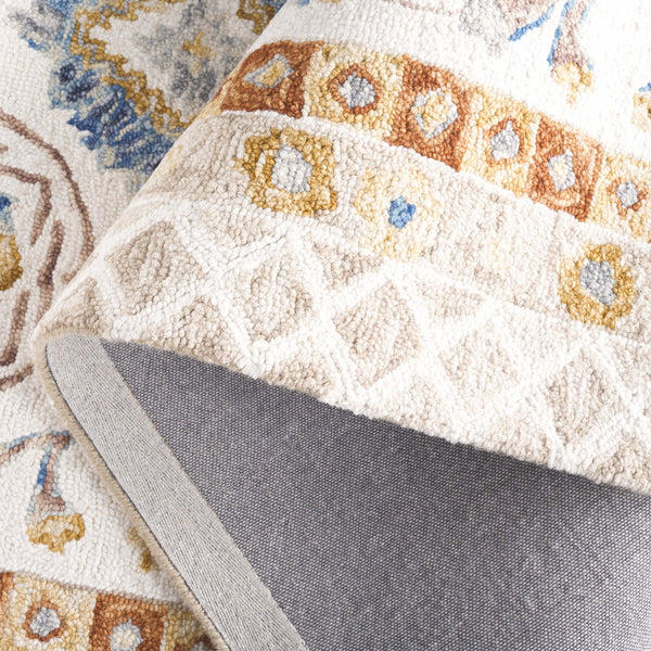 Safavieh Aspen Hand-tufted Runner Rug - Luxurious Wool Blend In Elegant Ivory And Beige With Floral Patterns Ivory ,Beige 80% Wool & 20% Cotton Apn551b-5