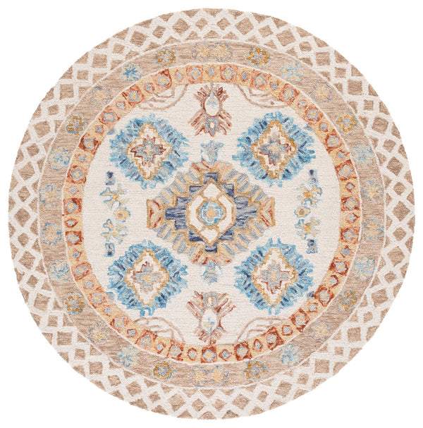 Safavieh Aspen Hand-tufted Runner Rug - Luxurious Wool Blend In Elegant Ivory And Beige With Floral Patterns Ivory ,Beige 80% Wool & 20% Cotton Apn551b-6r