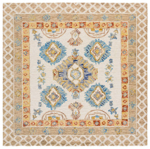 Safavieh Aspen Hand-tufted Runner Rug - Luxurious Wool Blend In Elegant Ivory And Beige With Floral Patterns Ivory ,Beige 80% Wool & 20% Cotton Apn551b-6sq