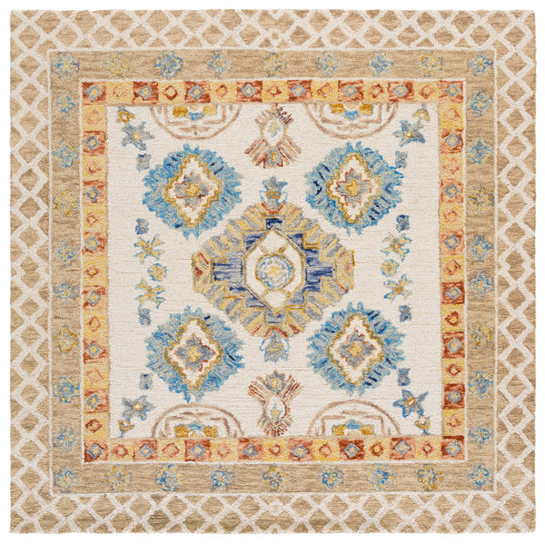 Safavieh Aspen Hand-tufted Area Rug – Luxurious Wool Blend With Elegant Floral Design For Timeless Home Decor Ivory ,Beige 80% Wool & 20% Cotton Apn551b-8