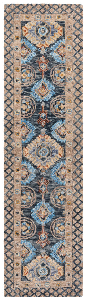 Safavieh Aspen Hand-tufted Runner Rug - Luxurious Wool Blend In Elegant Ivory And Beige With Floral Patterns Blue ,Beige 80% Wool & 20% Cotton Apn551m-29