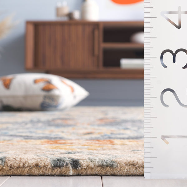 Safavieh Aspen Hand-tufted Runner Rug - Luxurious Wool Blend In Elegant Ivory And Beige With Floral Patterns Blue ,Beige 80% Wool & 20% Cotton Apn551m-5