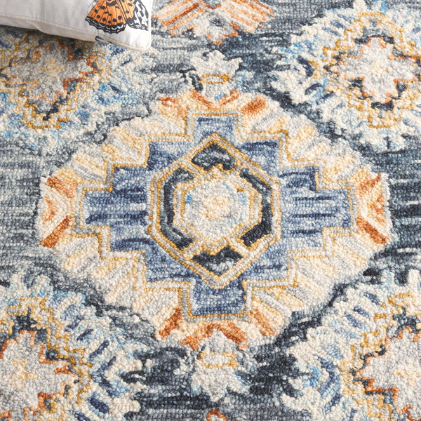 Safavieh Aspen Hand-tufted Area Rug – Luxurious Wool Blend With Elegant Floral Design For Timeless Home Decor Blue ,Beige 80% Wool & 20% Cotton Apn551m-3