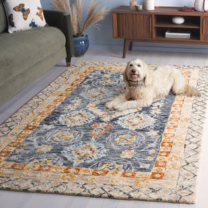 Safavieh Aspen Hand-tufted Area Rug – Luxurious Wool Blend With Elegant Floral Design For Timeless Home Decor Blue ,Beige 80% Wool & 20% Cotton Apn551m-3