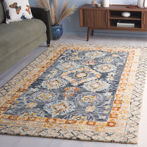 Safavieh Aspen Hand-tufted Area Rug – Luxurious Wool Blend With Elegant Floral Design For Timeless Home Decor Blue ,Beige 80% Wool & 20% Cotton Apn551m-3