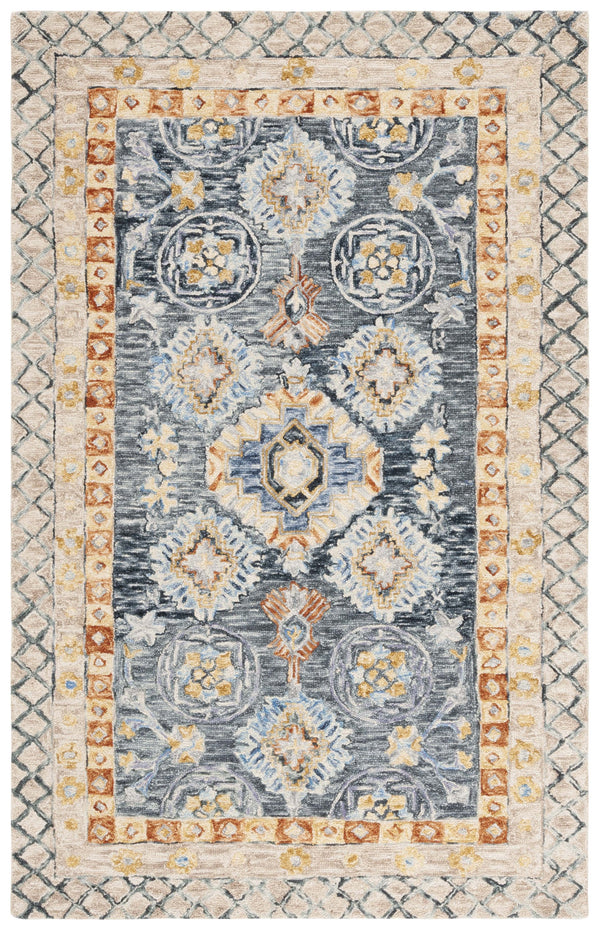 Safavieh Aspen Hand-tufted Runner Rug - Luxurious Wool Blend In Elegant Ivory And Beige With Floral Patterns Blue ,Beige 80% Wool & 20% Cotton Apn551m-5
