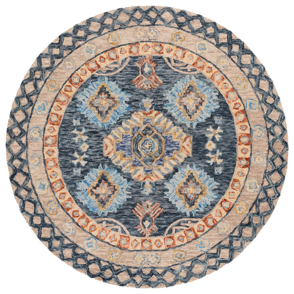 Safavieh Aspen Hand-tufted Area Rug – Luxurious Wool Blend With Elegant Floral Design For Timeless Home Decor Blue ,Beige 80% Wool & 20% Cotton Apn551m-3